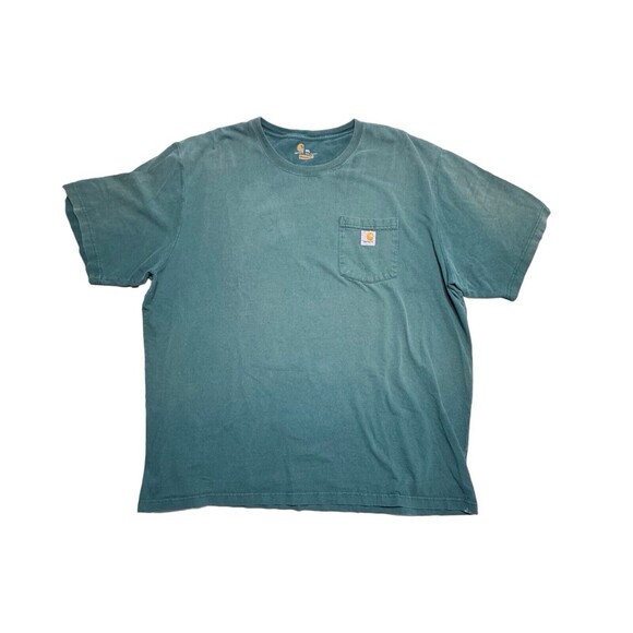 Carhartt Original Fit 2XL Short Sleeve Distressed Faded Green Heavyweight Tee - Picture 1 of 7